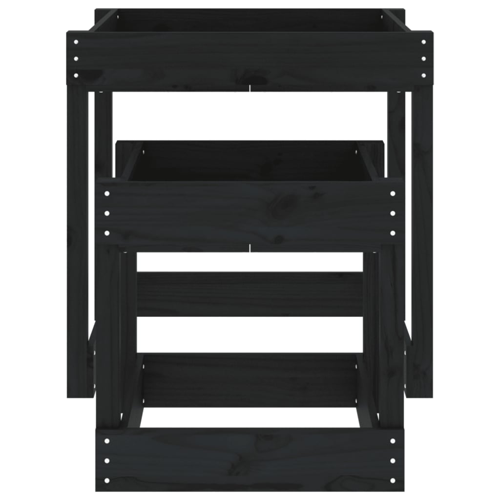 Sandbord 2 Stk Svart Heltre Furu