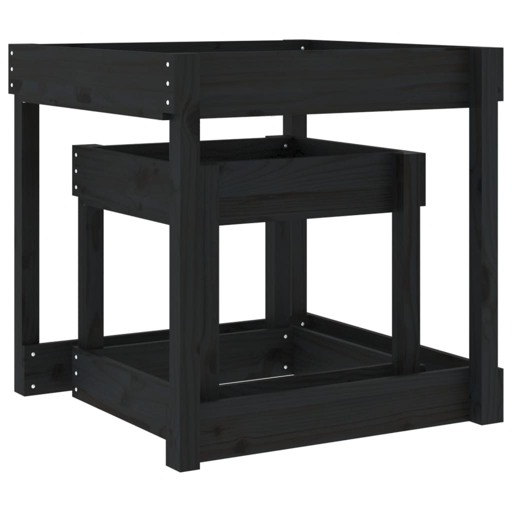 Sandbord 2 Stk Svart Heltre Furu