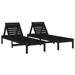 Solsenger 2 Stk Svart 199,5X60X74 Cm Heltre Furu