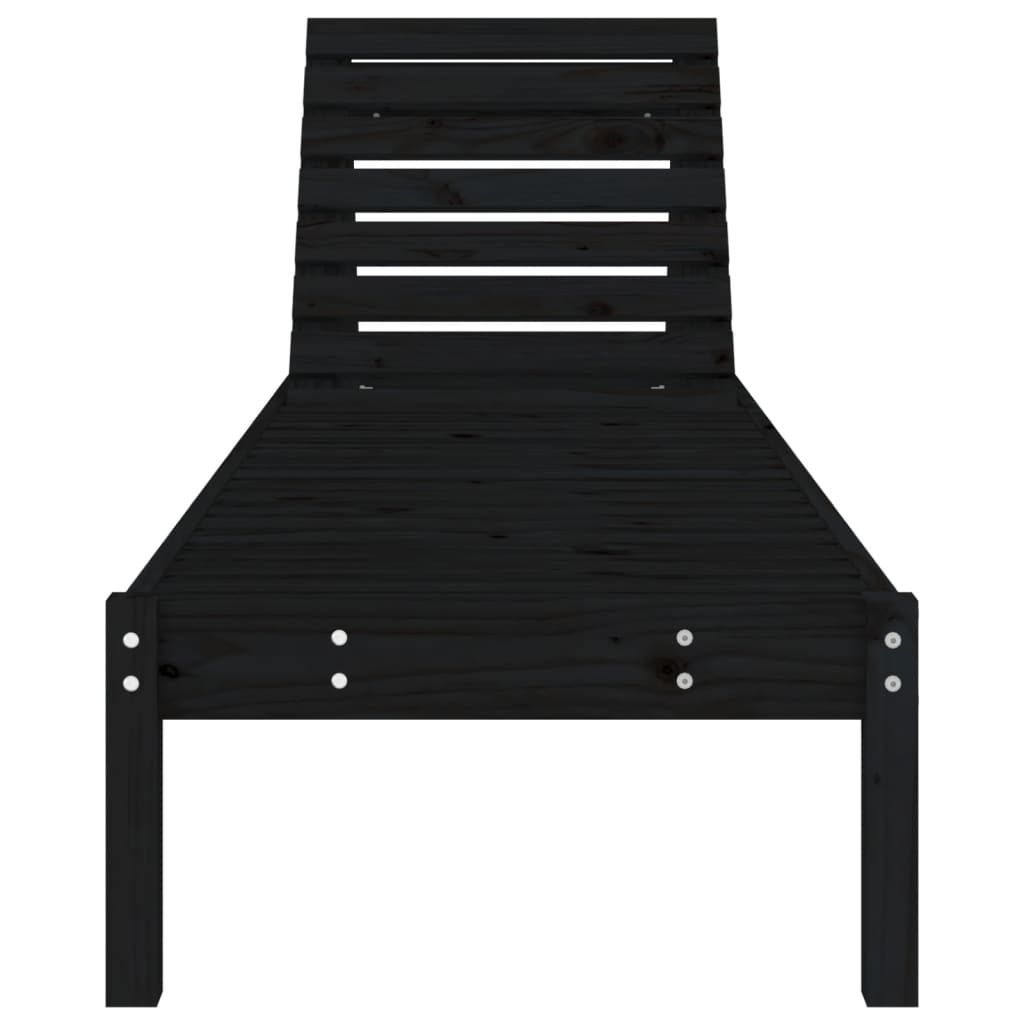 Solsenger 2 Stk Svart 199,5X60X74 Cm Heltre Furu
