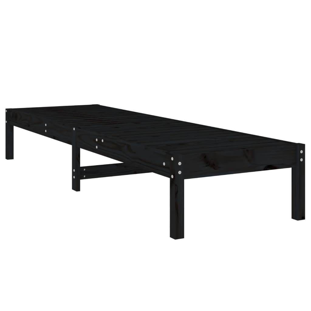Solsenger 2 Stk Svart 199,5X60X74 Cm Heltre Furu