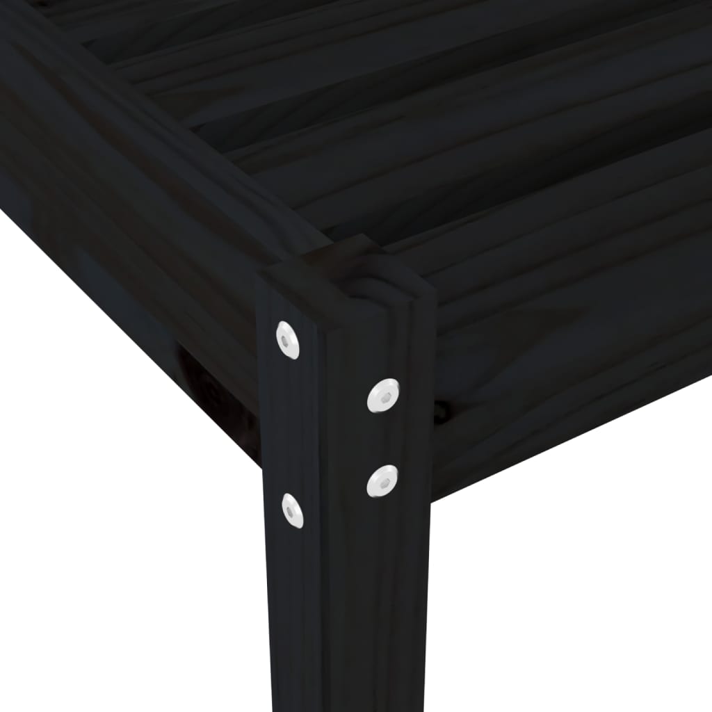 Solsenger 2 Stk Svart 199,5X60X74 Cm Heltre Furu