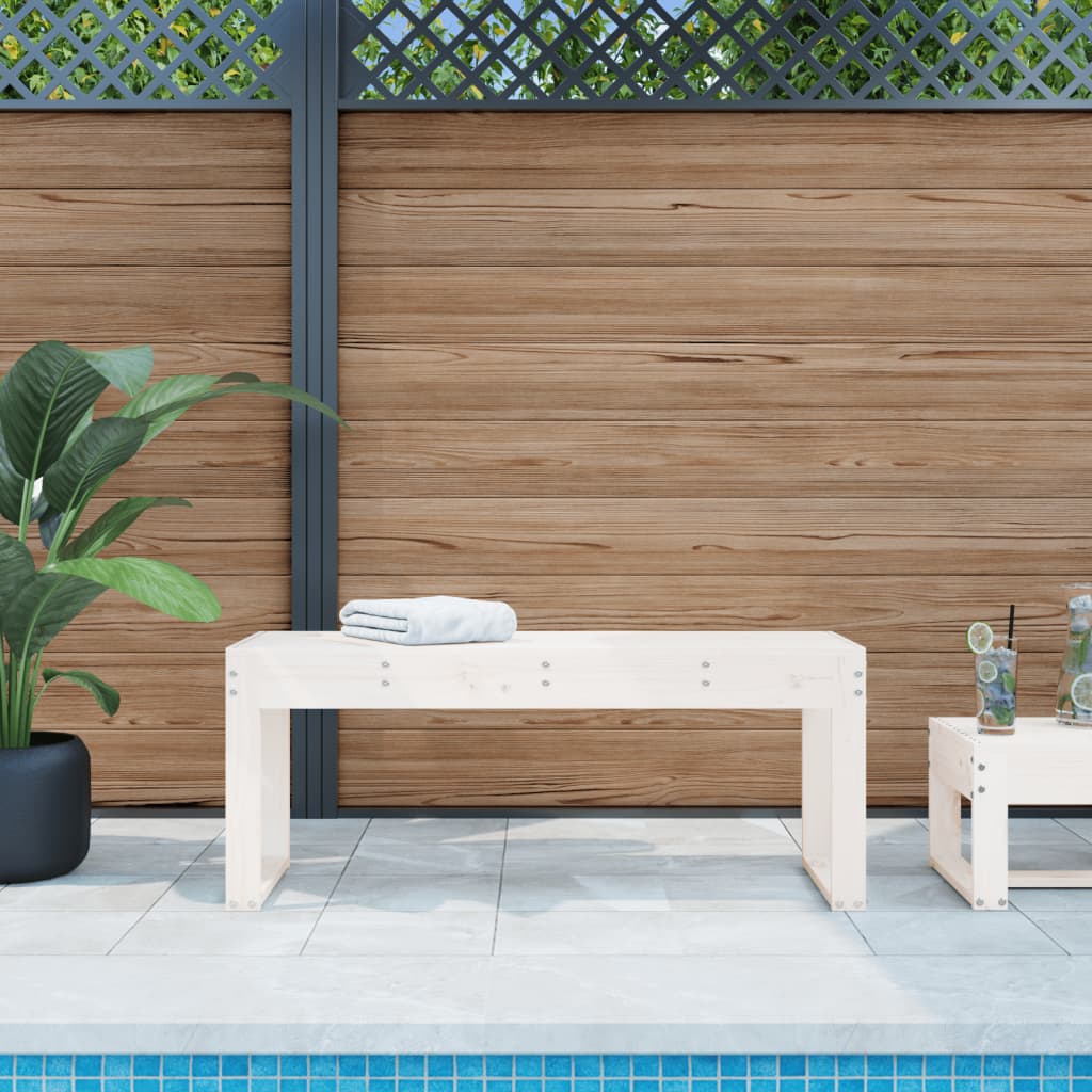 Hagebenk Hvit 110X38X45 Cm Heltre Furu