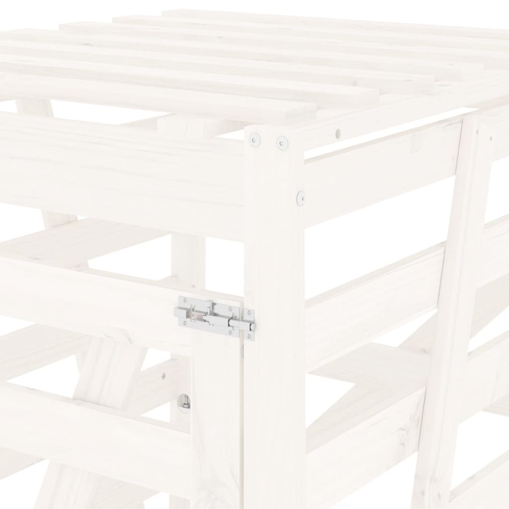 Søppeldunkskur Hvit 84X90X128,5 Cm Heltre Furu
