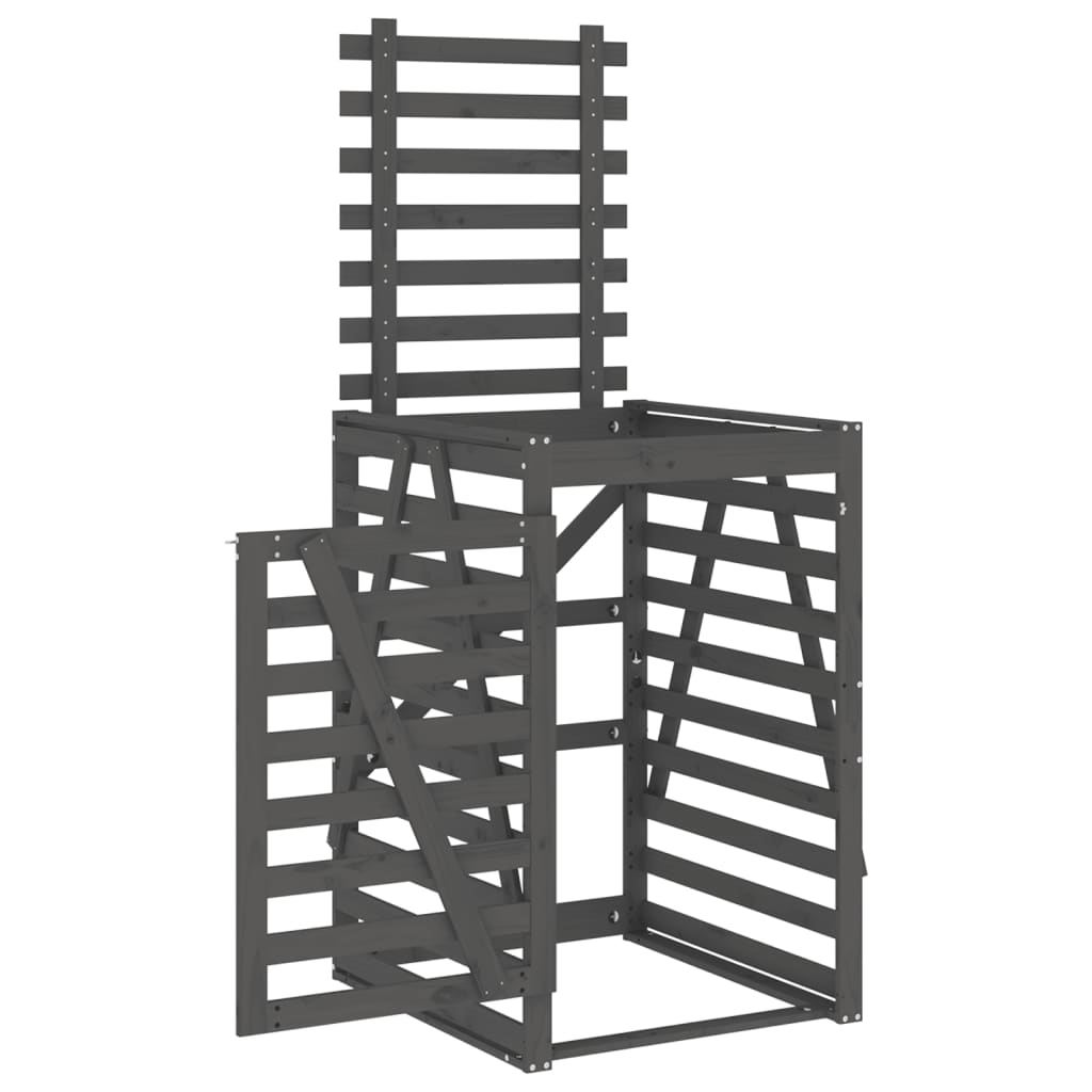 Søppeldunkskur Grå 84X90X128,5 Cm Heltre Furu