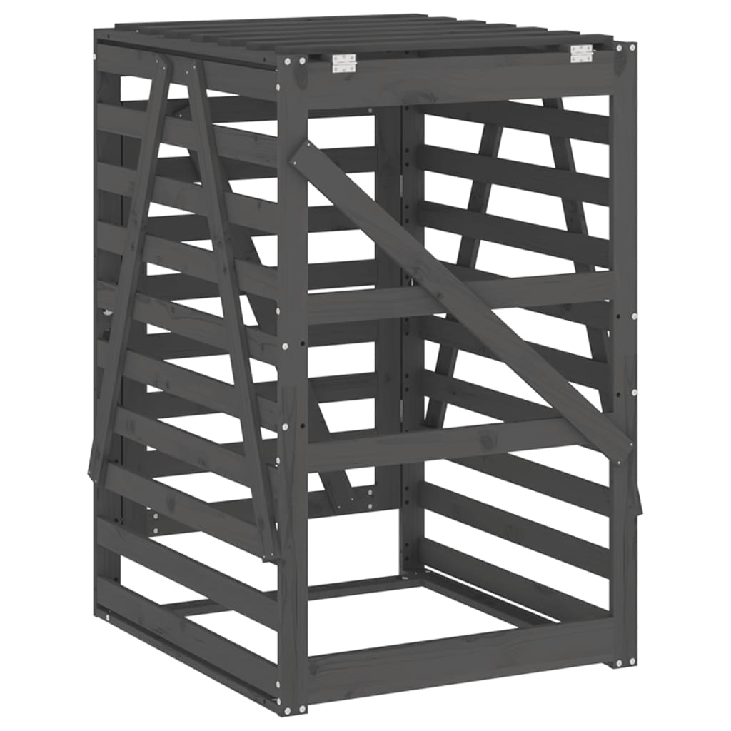 Søppeldunkskur Grå 84X90X128,5 Cm Heltre Furu
