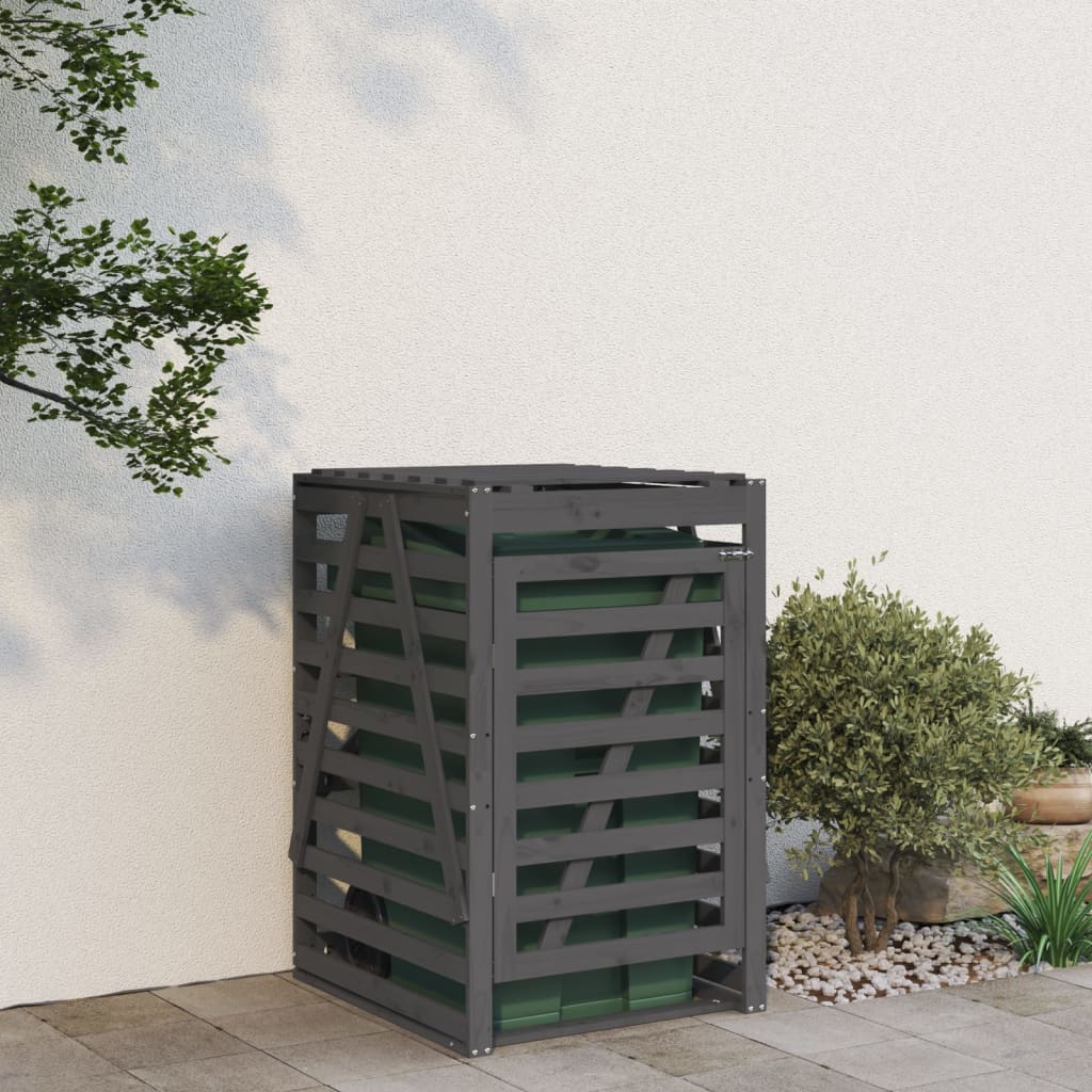 Søppeldunkskur Grå 84X90X128,5 Cm Heltre Furu