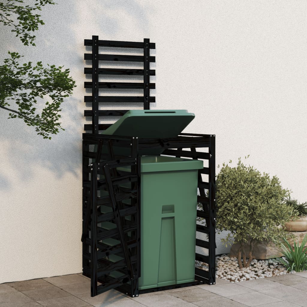 Søppeldunkskur Svart 84X90X128,5 Cm Heltre Furu