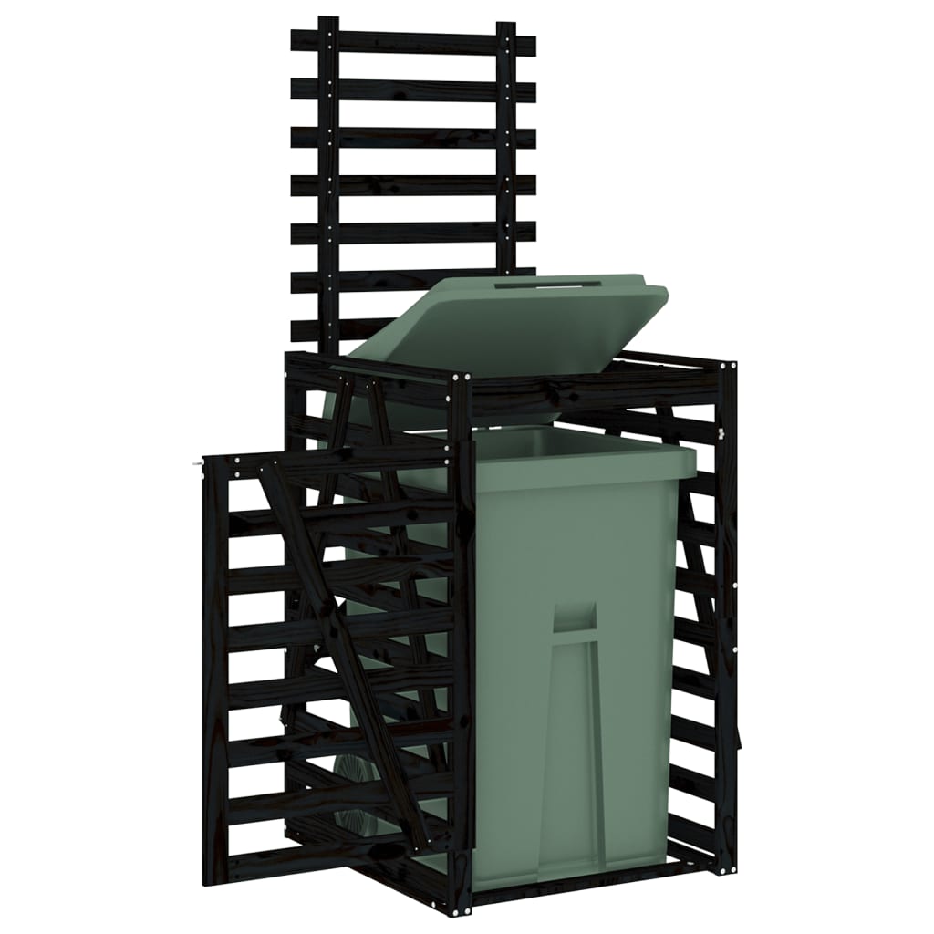 Søppeldunkskur Svart 84X90X128,5 Cm Heltre Furu