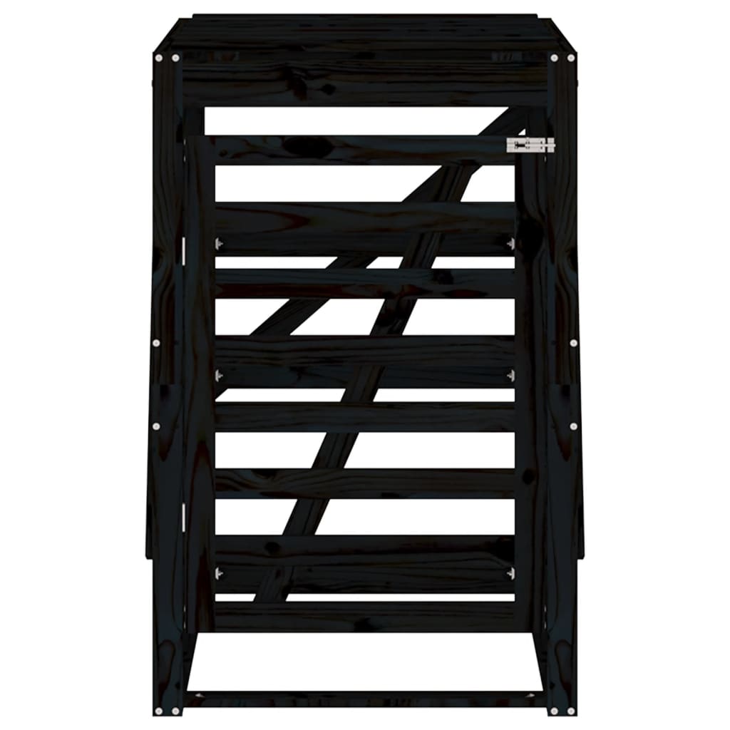 Søppeldunkskur Svart 84X90X128,5 Cm Heltre Furu