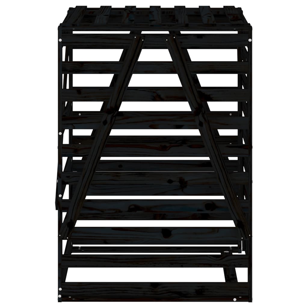 Søppeldunkskur Svart 84X90X128,5 Cm Heltre Furu