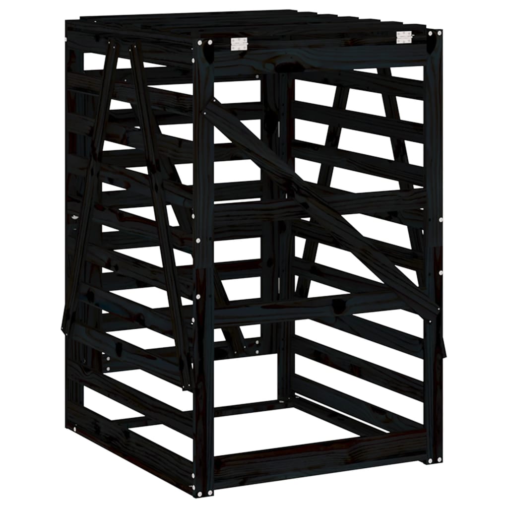 Søppeldunkskur Svart 84X90X128,5 Cm Heltre Furu