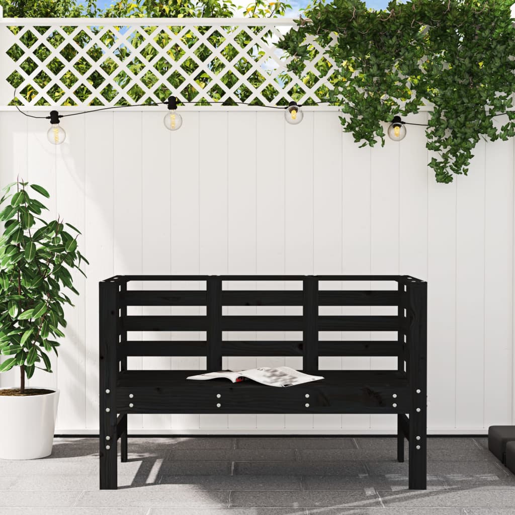 Hagebenk Svart 111,5X53X71 Cm Heltre Furu