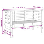Hagebenk Svart 111,5X53X71 Cm Heltre Furu