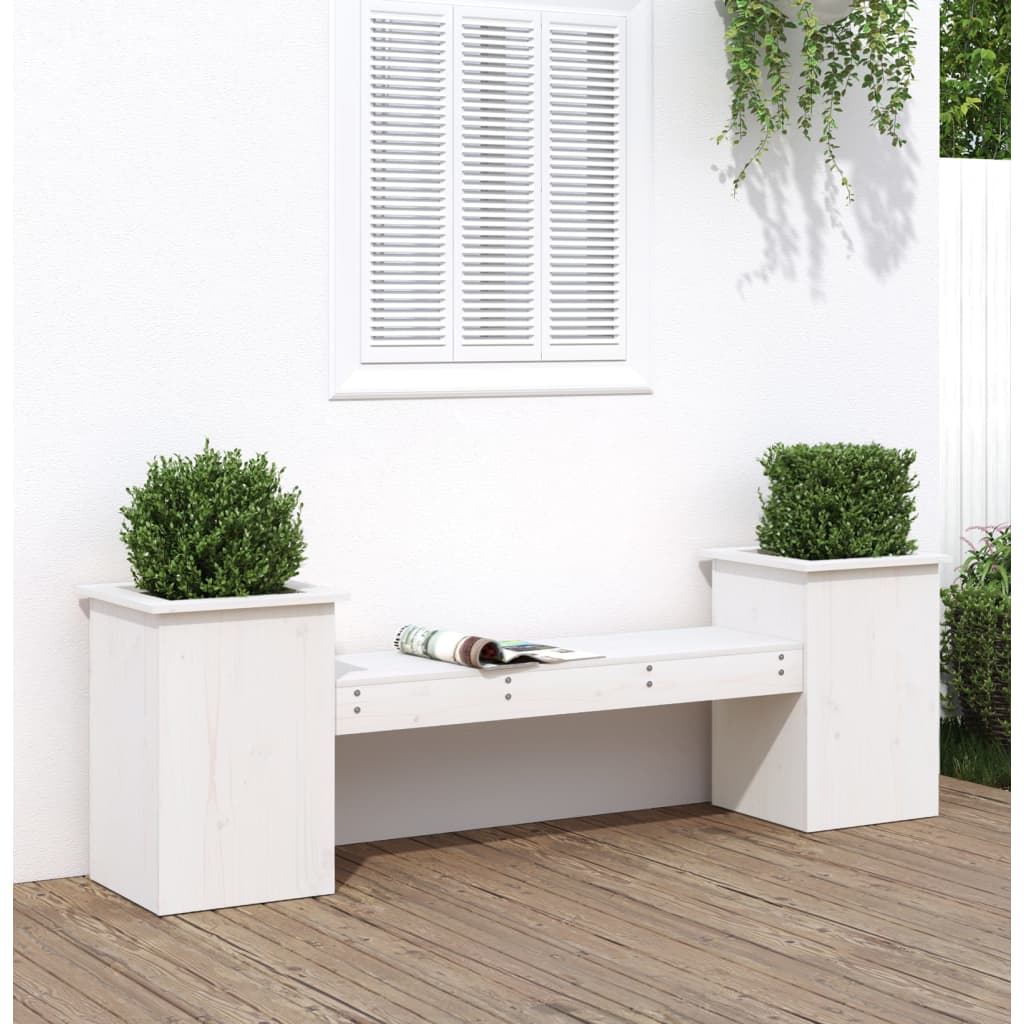 Plantebenk Hvit 184,5X39,5X56,5 Cm Heltre Furu