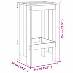 Barkrakker 2 Stk Hvit 40X36X75 Cm Heltre Furu