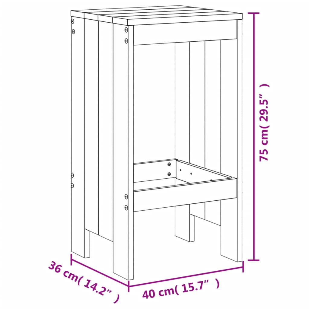 Barkrakker 2 Stk Hvit 40X36X75 Cm Heltre Furu