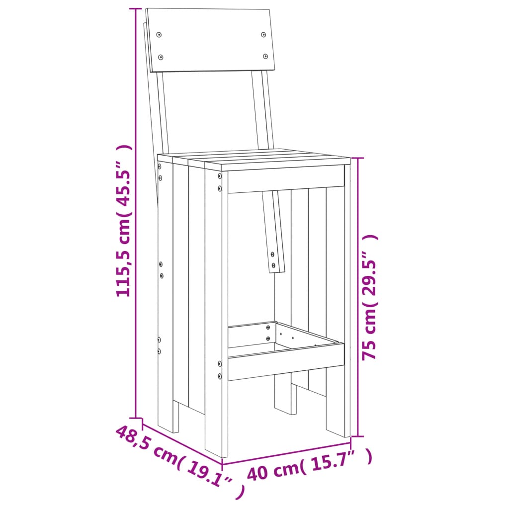 Barkrakker 2 Stk Honningbrun 40X48,5X115,5 Cm Heltre Furu