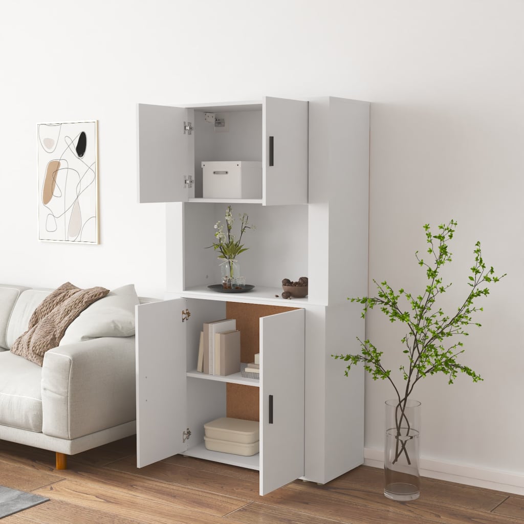 Highboard Hvit Konstruert Tre