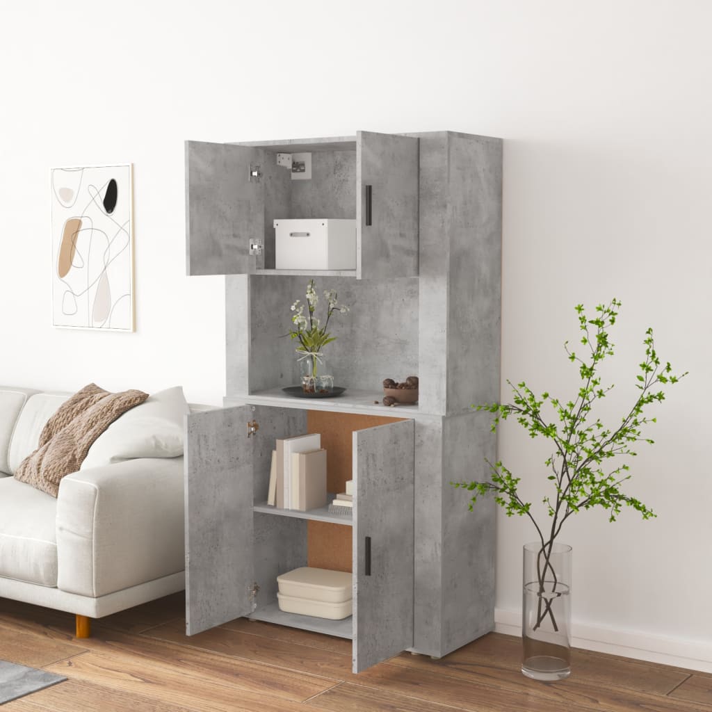 Highboard Betonggrå Konstruert Tre