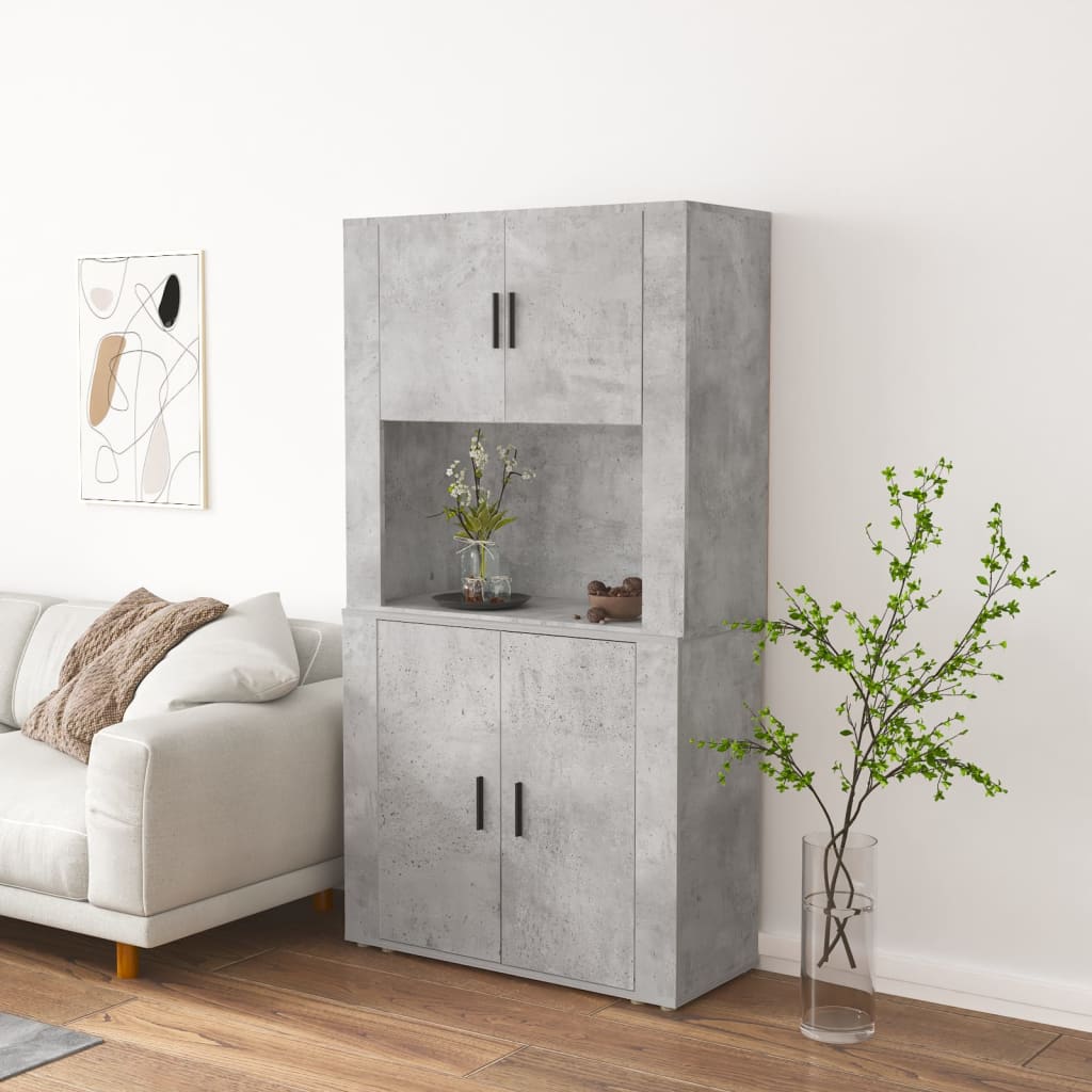 Highboard Betonggrå Konstruert Tre