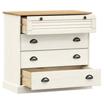 Kommode Vigo Hvit 80X40X76 Cm Heltre Furu