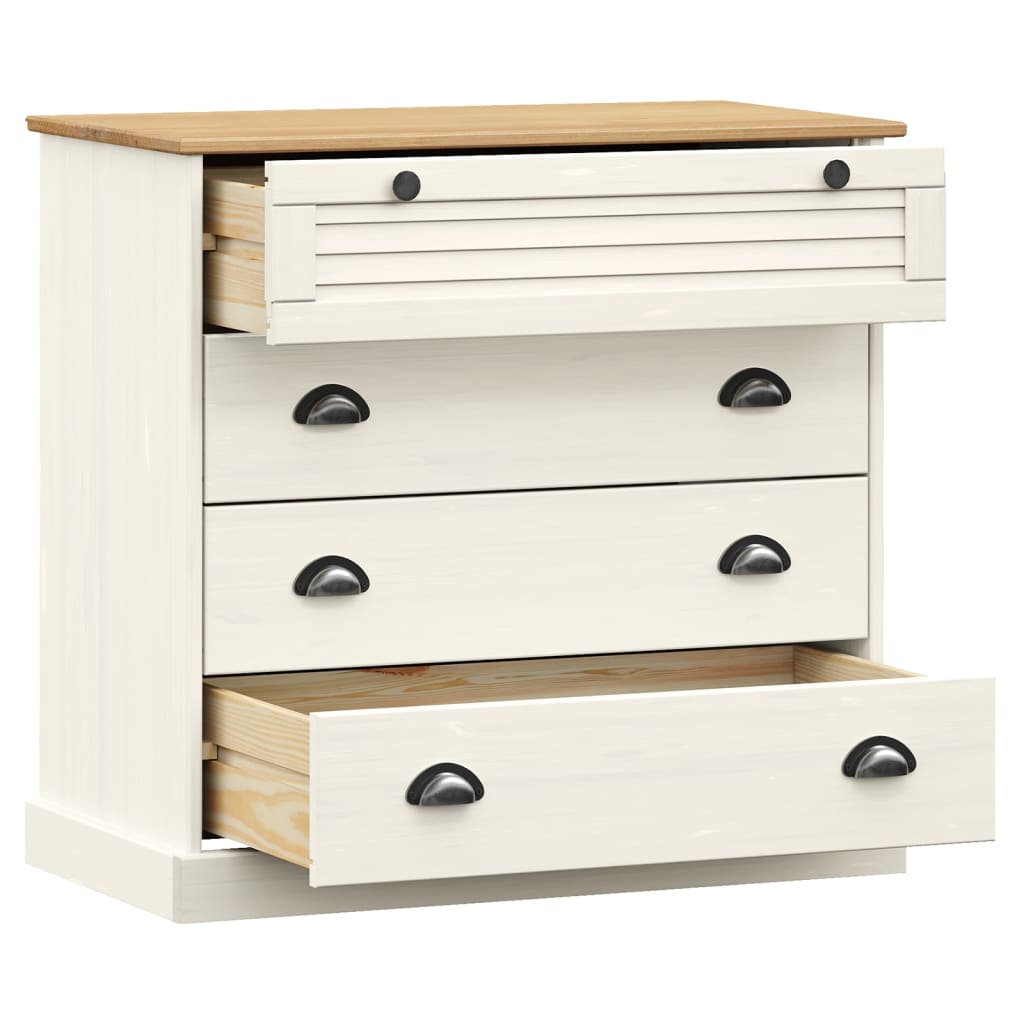 Kommode Vigo Hvit 80X40X76 Cm Heltre Furu