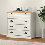 Kommode Vigo Hvit 80X40X76 Cm Heltre Furu