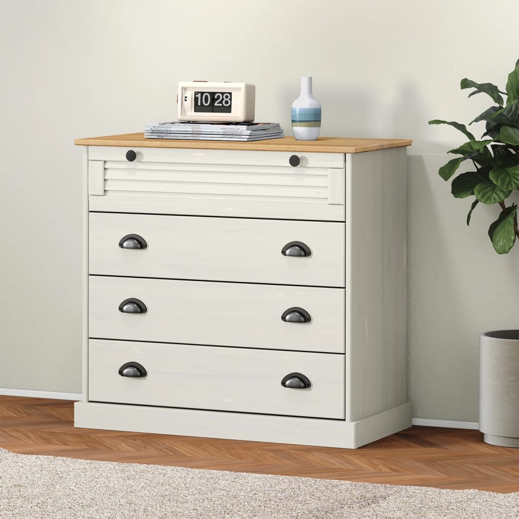 Kommode Vigo Hvit 80X40X76 Cm Heltre Furu
