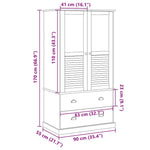 Garderobe Vigo Hvit 90X55X170 Cm Heltre Furu