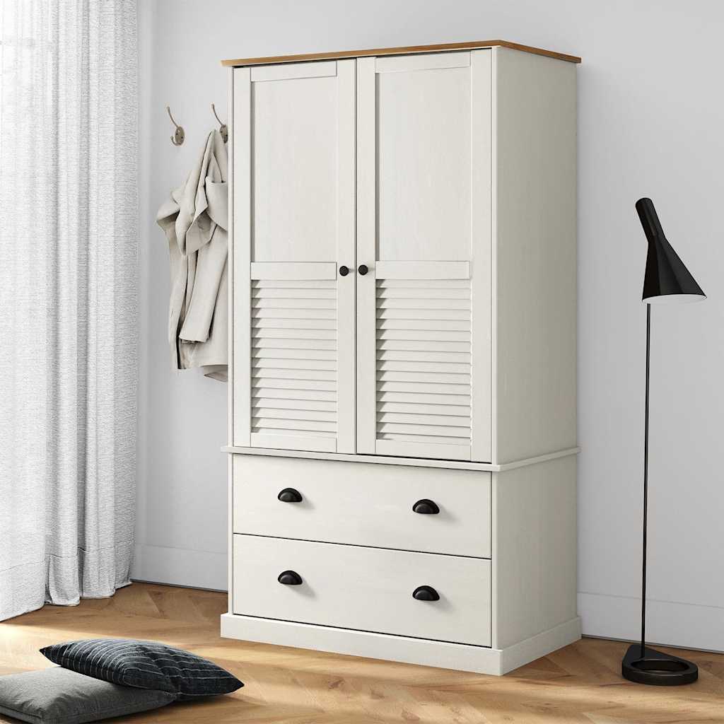 Garderobe Vigo Hvit 90X55X170 Cm Heltre Furu