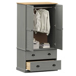 Garderobe Vigo Grå 90X55X170 Cm Heltre Furu
