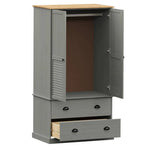Garderobe Vigo Grå 90X55X170 Cm Heltre Furu