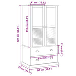 Garderobe Vigo Grå 90X55X170 Cm Heltre Furu