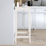 Barbord Hvit 50X50X110 Cm Heltre Furu