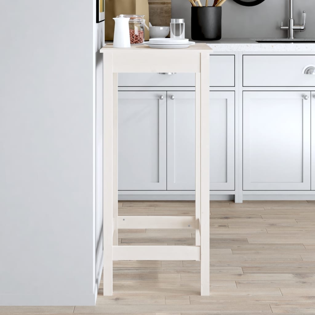 Barbord Hvit 50X50X110 Cm Heltre Furu