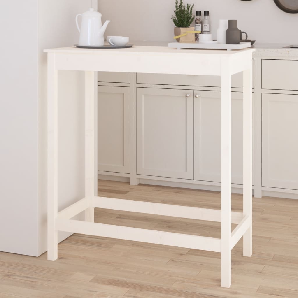 Barbord Hvit 100X50X110 Cm Heltre Furu