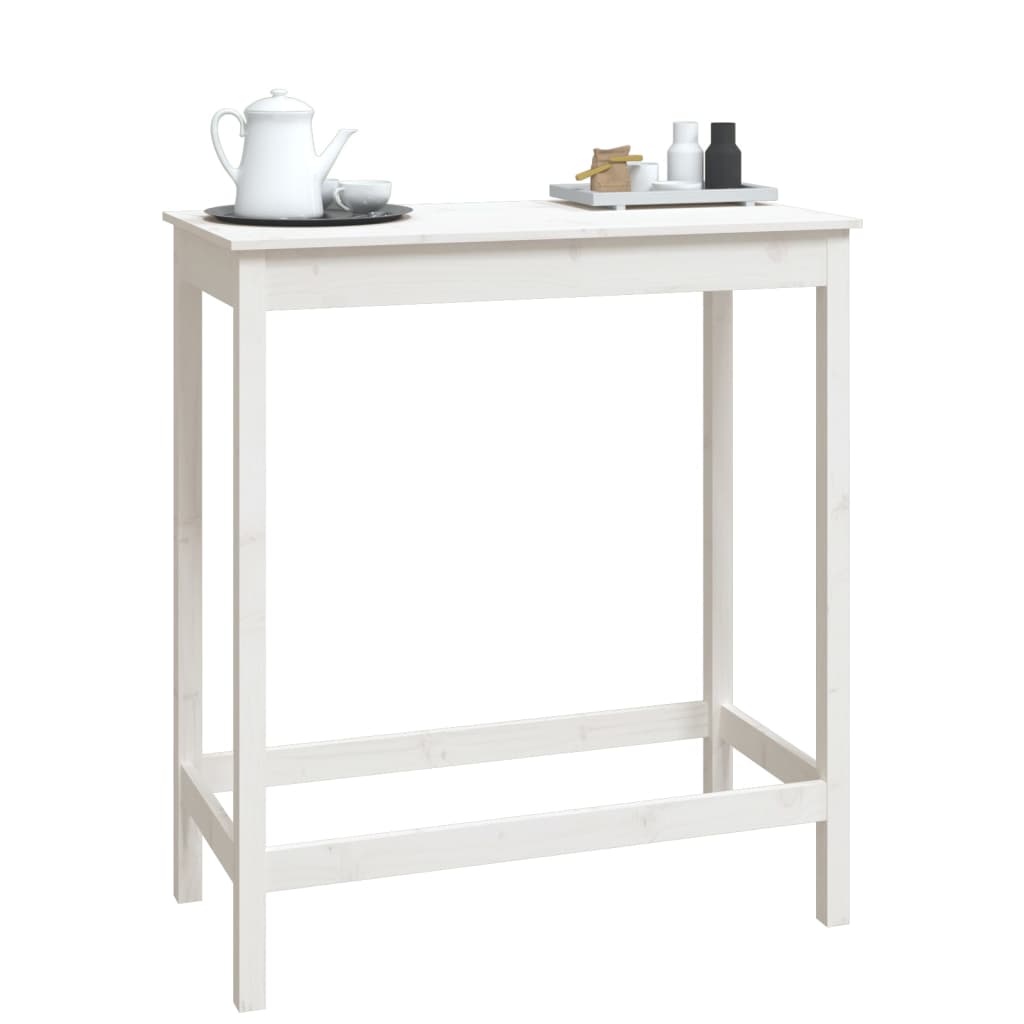 Barbord Hvit 100X50X110 Cm Heltre Furu