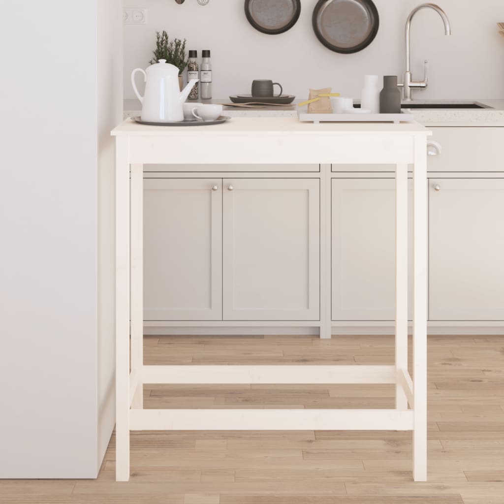 Barbord Hvit 100X50X110 Cm Heltre Furu