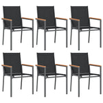 Hagespisegruppe 7 Deler Svart Textilene Og Stål