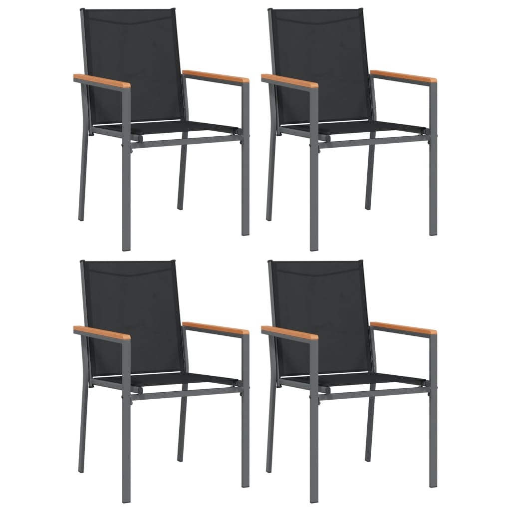 Hagespisegruppe 5 Deler Svart Textilene Og Stål