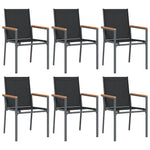 Hagespisegruppe 7 Deler Svart Textilene Og Stål
