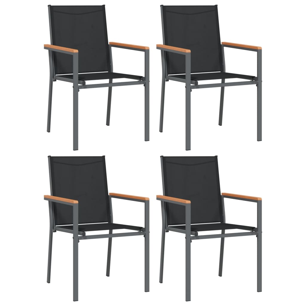 Hagespisegruppe 5 Deler Svart Textilene Og Stål