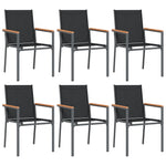 Hagestoler 6 Stk Svart 55X61,5X90 Cm Textilene Og Stål