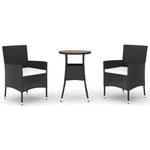 Hagebistrosett Med Puter 3 Deler Svart Polyrotting