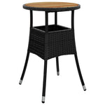 Hagebistrosett Med Puter 3 Deler Svart Polyrotting