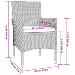 Hagebistrosett Med Puter 3 Deler Svart Polyrotting