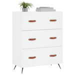 Kommode Hvit 69,5X34X90 Cm Konstruert Tre