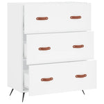 Kommode Hvit 69,5X34X90 Cm Konstruert Tre