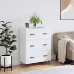 Kommode Hvit 69,5X34X90 Cm Konstruert Tre